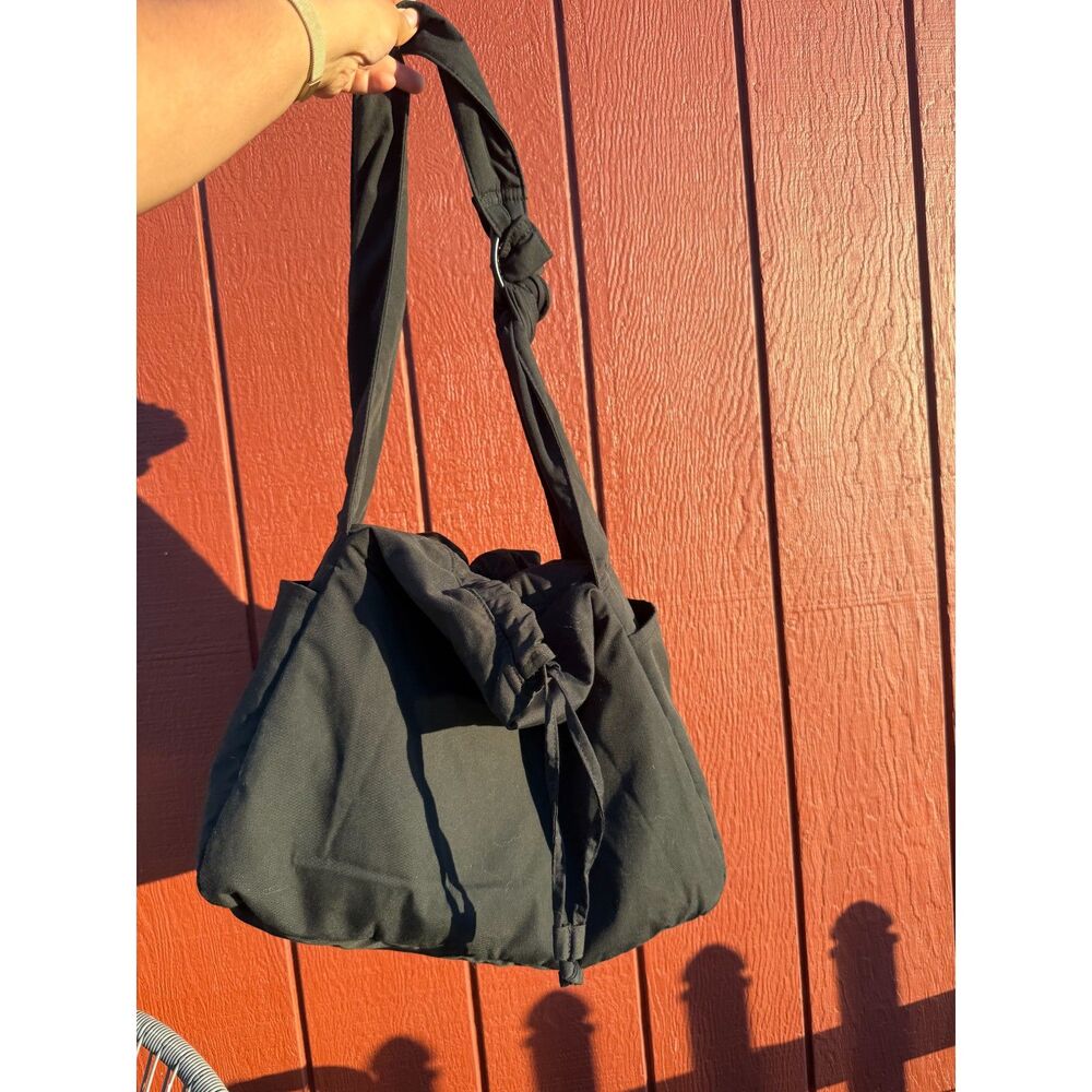 Uniqlo C Soft Puffy Shoulder Bag with drawstring, Black